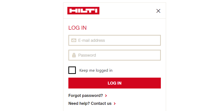 register to Hilti website