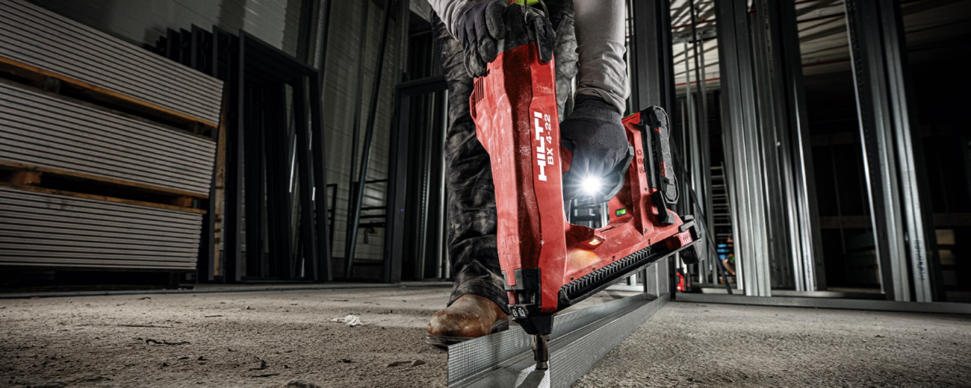 hilti mitre saw on a construction site