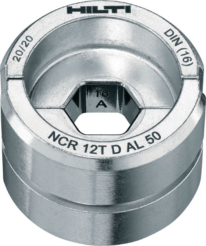 12T DIN dies for aluminium 12-Ton DIN dies for aluminium lugs and connectors up to 300 mm²