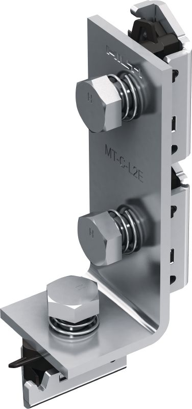 MT-C-L2E FL Pre-assembled corner angle Elongated angle bracket with pre-assembled Fast-Lock nut and bolt for assembling strut channel structures