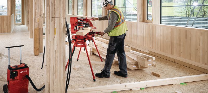 SM 60-22 Cordless mitre saw Dual-bevel sliding compound mitre saw with a cross cut capacity up to 100x355mm│4”x 13-3/4 (Nuron battery platform) Applications 1